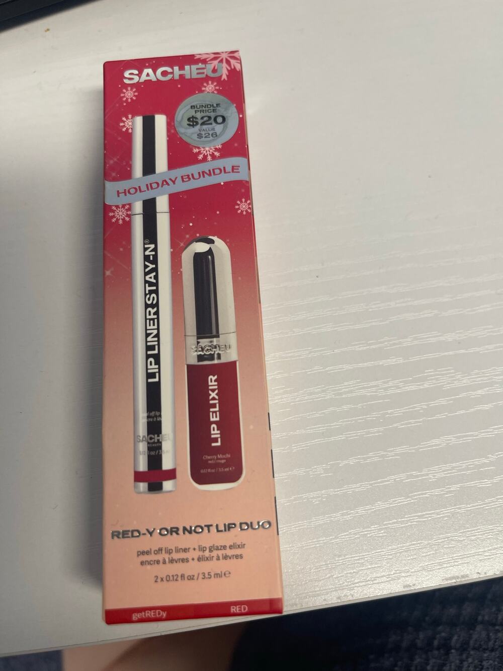 Sacheu Holiday Bundle Red-y or Not Lip Duo - RED- New In Box